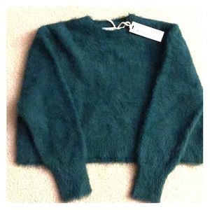 Cropped turquoise sweater with tags